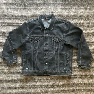 Ralph Lauren Polo Faded Black Denim Jacket W/ Contrast Stitching